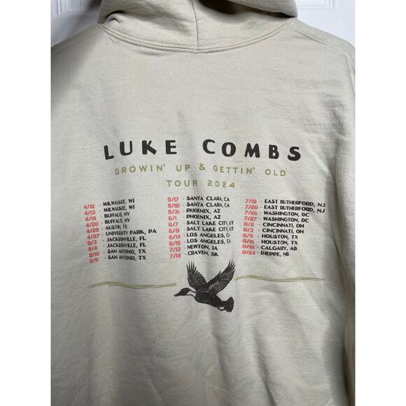 LUKE COMBS XL 2024 Tour Hoodie Tan Unisex Tour Merch Sweatshirt - Picture 5 of 5